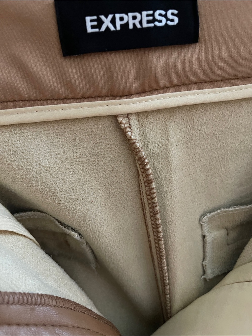 Express Faux Leather Pants in Camel Brown - Picture 4 of 4